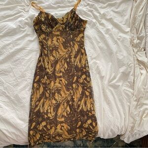 Yellow Oil Patterned Dress